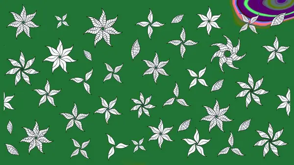 Küçük bir çiçekte eskiz deseni. Güzel kumaş deseni. Raster illüstrasyonu. Güzel çiçek arkaplanı..