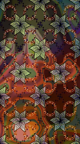 Basit bir kar tanesi. Kahverengi ve yeşil renklerde şirin kar taneleri. Kışın sembolü, mutlu noeller, mutlu yeni yıl kutlaması Raster illüstrasyonu. Soyut duvar kağıdı, ambalaj dekorasyonu.