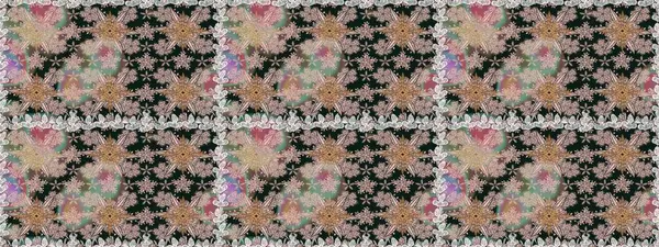 Gri renkler. El çizimi, soyut ve süslü elementler. Yaz çiçekleri teması. Klasik çiçekler. Suluboya resim taklit Raster illüstrasyonu.