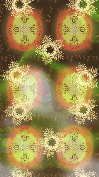 Renkli arka planda izole tatlı kar taneleri. Kar tanesi raster deseni. Kahverengi, nötr ve bej renkli kar taneleri. Raster illüstrasyonu.