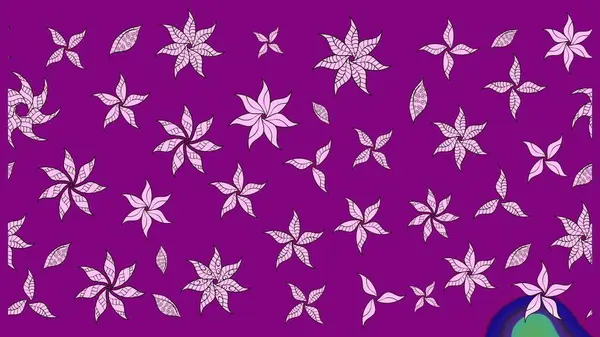 Raster illüstrasyonu. Çiçekli güzel suluboya desen. Mor renklerde.