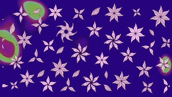 Mavi renkli çiçekler. Raster düz çiçek çizim deseni. Tasarım hediye paketi, tebrik kartları, posterler ve afiş tasarımı.