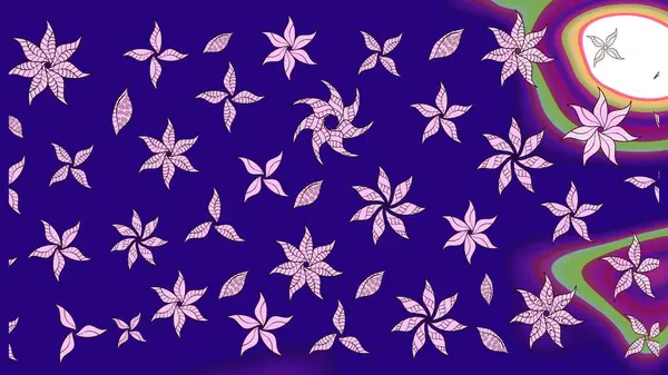 Raster çiçekleri klasik tarzda çizilmiş. Yumuşak, mavi renkte bahar çiçekleri. Raster illüstrasyonu. Çiçekli yumuşak çizim deseni.