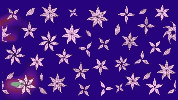 Düz Çiçek Elementleri Tasarımı. Mavi renkli çiçekler. Renkli Yaz Temalı eskiz kalıbı. Raster illüstrasyonunda çiçek deseni çizimi.