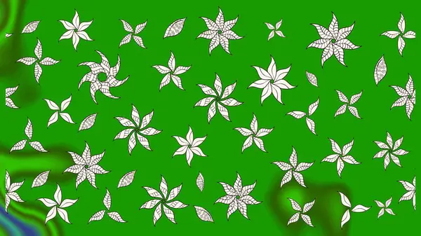 Taslak dekoratif arka plan, çiçek mandala. Raster illüstrasyonu. Çiçek. Yeşil renklerde.