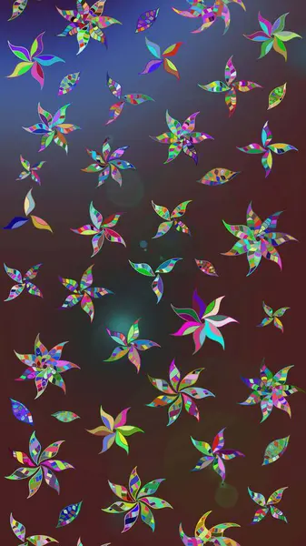 Kahverengi renklerde. 3D çiçekler, eskiz. Raster illüstrasyonu.