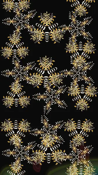 Son moda kar taneleri ve elementler onun kartlarını gösteriyor. Modern tasarım posteri, kapak tasarımı, siyah, kahverengi ve sarı renkli kart tasarımı. Retro stil dokusu, şablon kış elementleri. Kar taneleri tasarımı.