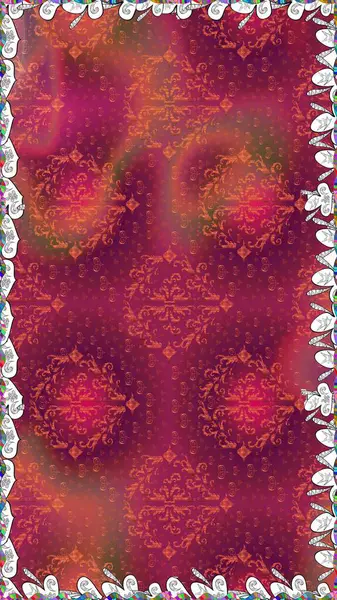 Kırmızı renkte çiçekler. Raster illüstrasyonunda kusursuz çiçek deseni.