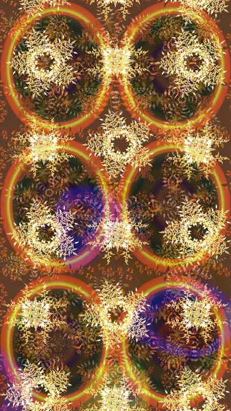 Basit bir kar tanesi. Kahverengi, turuncu ve sarı renkler. Soyut duvar kâğıdı, ambalaj dekorasyonu. Kışın sembolü, mutlu noeller, mutlu yeni yıl kutlaması Raster illüstrasyonu..