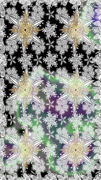 Raster illüstrasyonu. Suluboya, elle çizilmiş. Gri yapraklı yabani çiçekler. Kusursuz arkaplan deseni.