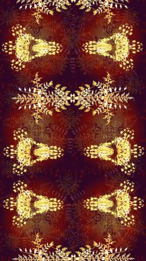 Raster Noel soyut renkli arka plan ve tatlı kar tanesi. Farklı kar taneleri toplayıcısı, altın rengi kış elementleri..