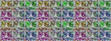 Çiçekli ipek eşarp. 1950-1960 motifleri. El çizimi çiçek unsurları olan soyut, dikişsiz raster deseni. Retro tekstil tasarım koleksiyonu. Nötr üzerine nötr.