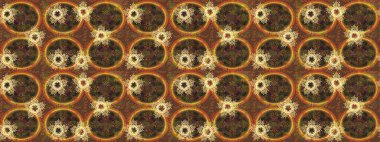 Düz kar karalama ikonları, kar taneleri kahverengi, turuncu ve sarı renkli siluetler noel afişleri, kartlar. Güzel soyut kar tanesi raster tasarımı. Yeni yıl kar tanesi.