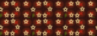 Kar taneleri tasarımı. Son moda kar taneleri ve elementler onun kartlarını gösteriyor. Modern soyut tasarım posteri, kapak, kahverengi, mor ve kırmızı renkli kart tasarımı. Retro biçim dokusu, kış elementleri.