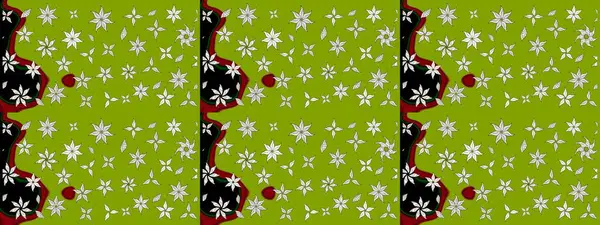 Yeşil el çizimi desen. Karalama çiçekleri çizim kalıbı. Raster deseni. Sanat, çiçek tarzına ilham verir ve arka plan bırakır.