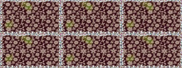 Şablon, pürüzsüz, çiçekli kenar. Raster illüstrasyonu. Eski moda arka plan. Kıvırcık, parlak örgü. Çiçek çelengi. Güzel, pürüzsüz kumaş, tuval..