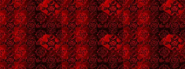 Sanat esinlenilmiş, siyah ve kahverengi şekilli çiçekler ve yapraklar. Kırmızı, siyah ve kahverengi el çizimi desen. Raster deseni. Karalama çiçekleri kusursuz desen.