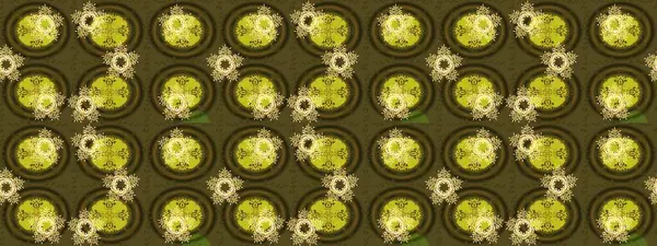 Raster illüstrasyonu. Yeşil, kahverengi ve sarı renkli kar taneleri. Renkli arka planda izole tatlı kar taneleri. Kar tanesi raster deseni.