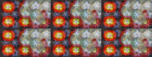 Kar tanelerinin soyut arkaplanlı Noel şablonu. Raster illüstrasyonu. Noel ve yeni yıl moda baskıları için tatil tasarımı. Gri, kahverengi ve nötr kar taneleri.