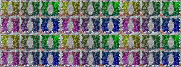 Yumuşak, yeşil renkli bahar çiçekleri. Raster illüstrasyonu. Çiçek ve yapraklı karalama şeklinde Raster çiçek deseni.