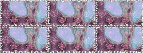 El çizimi. Çiçekli, yapraklı, çiçeksiz çiçek desenli. Raster illüstrasyonu.