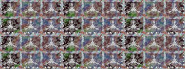 Gri renklerde. Gri renkli gri papatya deseni. Raster illüstrasyonu.