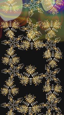 Kar tanesi renkli desen. Renk arka plan üzerinde izole soyut kar taneleri ile düz tasarım. Snowflakes desen. Raster kar taneleri arka plan. Raster illüstrasyon.