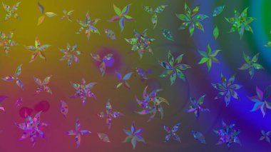 Motley illüstrasyonu. Moda baskıları için zarif bir şablon. Küçük renkli çiçekler. Kahverengi çiçekli bahar çiçekleri. Küçük çiçekte şirin desenler.