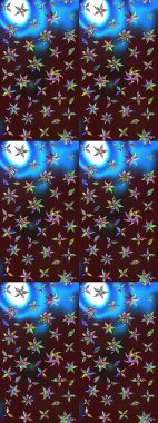 Modern çiçek arkaplanı. Halk tarzı. Parlak renkli çiçekleri ve kahverengi renkli yaprakları olan harika bir çiçek deseni. Moda baskıları için zarif bir şablon.