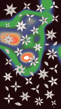 Kahverengi renkli çiçek desenli eskiz, el yapımı papatyalar, papatyalar. Tekrar eden çiçek arkaplanı, zarif kahverengi çiçek duvar kağıdı..