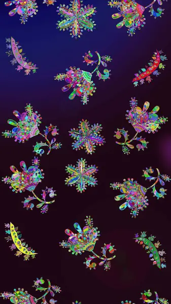 Hediye ambalaj kağıdı, tebrik kartları, posterler ve pankart tasarımı. Raster düz çiçek çizim deseni. Çiçekler kahverengi, siyah ve mavi renklerde.