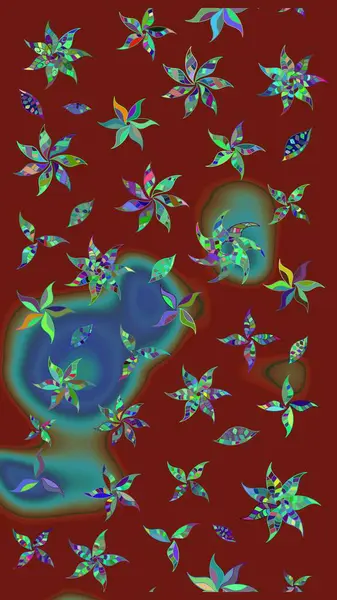 Nakış desenli çiçek deseni. Renkli grunge renkli çiçeklerle soyut bir arka plan oluşturur. İzler, kumaş, duvar kağıtları, tekstil için raster dokusu.