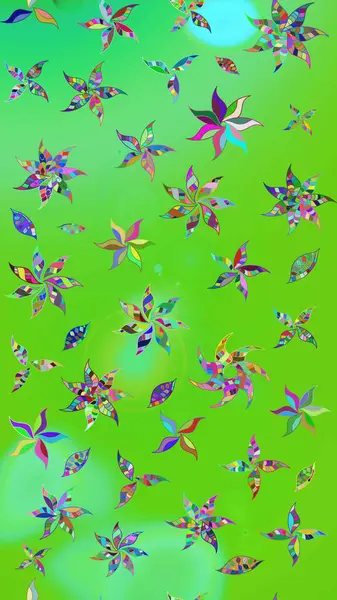 Yeşil renkli çiçekler. Kumaş desenli papatya çiçekleri ayrıntıları.