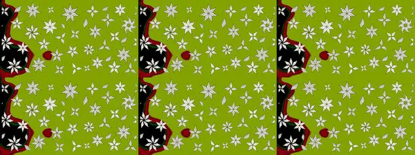 Yeşil el çizimi desen. Karalama çiçekleri çizim kalıbı. Raster deseni. Sanat, çiçek tarzına ilham verir ve arka plan bırakır.