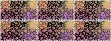 Raster çiçek izi. Çiçeksel gri, pürüzsüz desen. Klasik taslak çizimi.