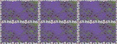 Duvar kağıdı için böcek dokusunun tekrarı. Raster illüstrasyonu. Bahar Kelebeği teması. Güzel, pürüzsüz kelebek kumaşı. Menekşe lekeli..