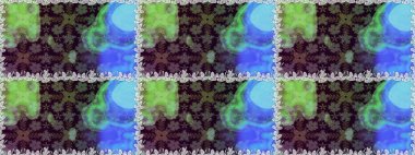 Kusursuz çiçek deseni duvar kâğıdı olarak kullanılabilir. Raster illüstrasyonu. Mavi renkte çiçekler.