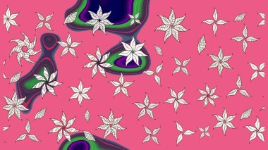 Renkli grunge, soyut arkaplanı colopink çiçekleri ile zenginleştirir. Nakış desenli çiçek deseni. İzler, kumaş, duvar kağıtları, tekstil için raster dokusu.