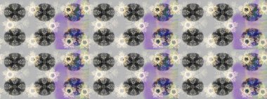 El çizimi, dövme stili karalama, kumaş tasarımı ve Raster illüstrasyonunda kartlar. Gri, nötr ve bej renkli kar taneleri sanat terapisi tarzı zen çizim için..