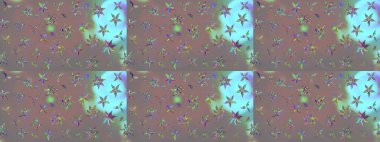 Gri renkli çiçekler. Raster illüstrasyonu. Çiçekli çiçek deseni, suluboya. Renkli Bahar Teması eskiz kalıbı. Düz Çiçek Elementleri Tasarımı.