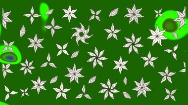 Raster illüstrasyonu. Güzel kumaş deseni. Yeşil renklerde. Raster illüstrasyonunda çiçek deseni çizimi.
