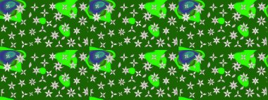 Çiçekler yeşile. Eskiz arkaplan modeli. Suluboya, elle çizilmiş. Raster stoku.