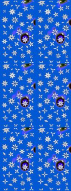 Nazik, sevimli çiçek arkaplanı. Çiçekli karalama şeklinde Raster çiçek deseni. Mavi renkte çiçekler.