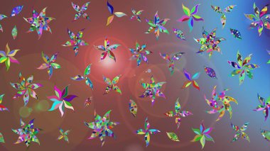 Kahverengi renkli çiçekler. Raster düz çiçek çizim deseni. Tasarım hediye paketi, tebrik kartları, posterler ve afiş tasarımı.