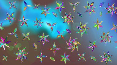 Nazik, sevimli çiçek arkaplanı. Mavi renkli çiçekler. Raster çiçek desenli ve çiçekli..