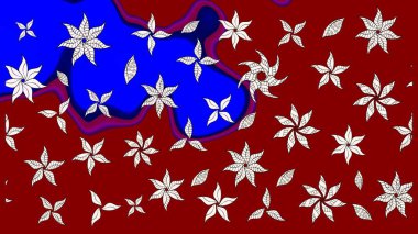 Kırmızı renkte kırmızı papatya deseni. Kırmızı renklerde. Raster illüstrasyonu.