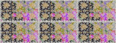 Kusursuz damaske klasik altın desen. Raster illüstrasyonu. Gri renkler ve altın elementler üzerinde altın pürüzsüz desen. Tekrarlayan ögelerle soyut arkaplan Raster.