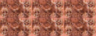 Bokeh kahverengisi, pembe, nötr ve kar taneleriyle dekoratif Noel arkaplanı. Raster illüstrasyonu.