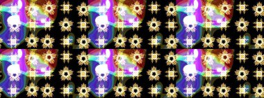 Bokeh siyahı, menekşe, beyaz ve kar taneleriyle dekoratif Noel arkaplanı. Raster illüstrasyonu.