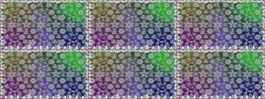 Raster Çiçek İllüstrasyonu 'nun şirin tekstili. Gri renkli etnik çiçeklerle kusursuz bir desen..